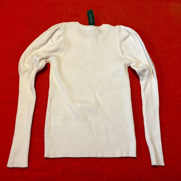 LUC-CE (French brand sold by Simons) ecru puff long sleeve ribbed sweater NWT - Picture 9 of 9